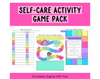 Self-Care Game Activity Pack | Word Search | Printable | Self-Help