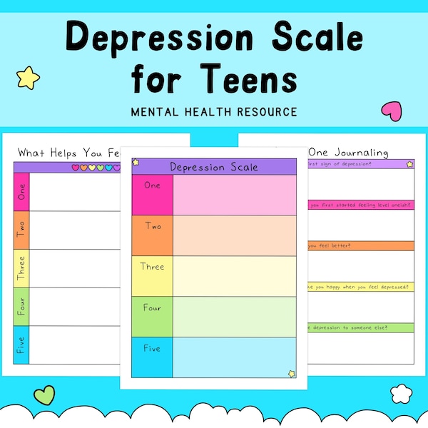 Teen Depression Skala | Mentales Gesundheitstagebuch für Studenten (PDF)