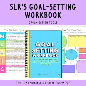 Goal Setting Workbook | Anxiety | ADHD | Organization | Depression | Attainable Goals | Planning | Habits | Reflections | Productivity