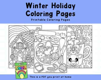 Hand-Drawn Christmas Coloring Pages: Printable Holiday Designs (PDF)