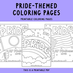 Pride Coloring Pages | Pride Month | LGBTQIA+ Art | Printable | Hand Drawn | Pride Flags | Coloring Book