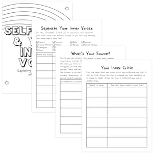 Self-Talk & Your Inner Voice Self-Worth Inner Critic Mental Health Workbook Mental Wellness image 6