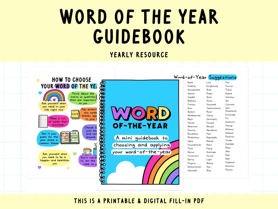Word-of-the-year Mini Guidebook | Goals | Resolutions | Word of the ...