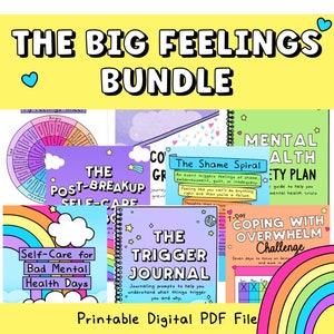 The Big Feelings Bundle | Therapy Resources | Anger | Mental Health | Feelings Wheel | Anxiety | Depression | Therapy Tools | Counselling