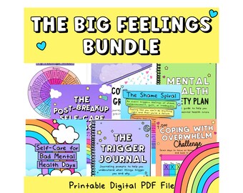 The Big Feelings Bundle | Therapy Resources | Anger | Mental Health | Feelings Wheel | Anxiety | Depression | Therapy Tools | Counselling