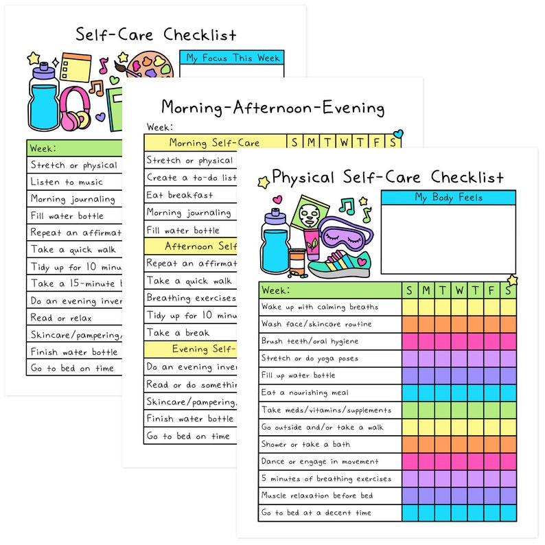 Self-Care Checklists | Selfcare Journal | Tracker | Wellness | Wellbeing | Mindfulness | Mental Health| Digital Printable image 5