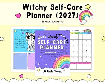 2027 Witchy Self-Care Planner PDF, Printable Pagan Planner with Moon Phases & Sabbats