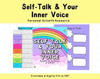 Inner Critic Workbook: Self-Talk, Mental Health (PDF Download)