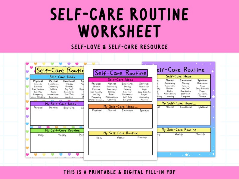 Self-care routine worksheet