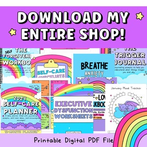 The Ultimate Bundle (My WHOLE shop!) | Goals | Motivation | Self-Care  | Worksheets | Therapy Tools | Life Coach | Counseling