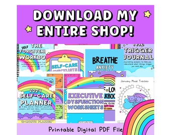 The Ultimate Bundle (My WHOLE shop!) | Goals | Motivation | Self-Care  | Worksheets | Therapy Tools | Life Coach | Counseling