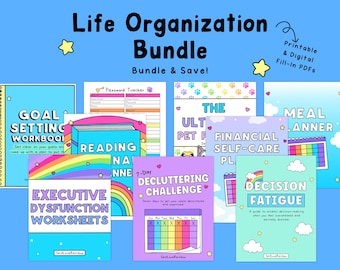 Organization Worksheet Bundle | ADHD | Executive Dysfunction | Get Organized | Organize Your Life