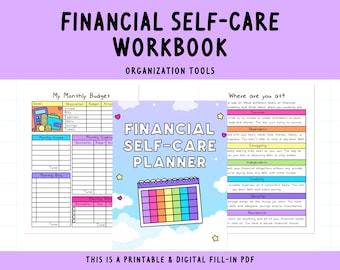Financial Self-Care Workbook and Planner | Budgeting Worksheet | Financial Planner Printable PDF | Finance Tracker Bundle | ADHD Planner