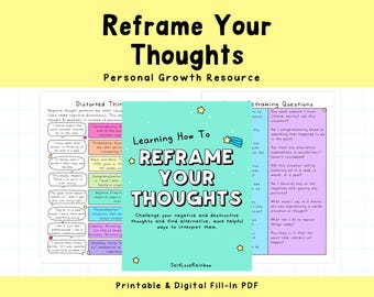 Reframe Your Thoughts Workbook: Cognitive Distortions & Reframing Techniques (PDF)