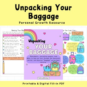 Desempacando tu equipaje: Guía de autodescubrimiento / Dejar ir / Diario de autocuidado emocional (Descarga PDF)