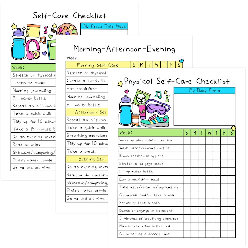 Self-Care Checklists | Selfcare Journal | Tracker | Wellness | Wellbeing | Mindfulness | Mental Health| Digital Printable image 6