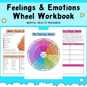 Feelings Wheel | Emotion Wheels | Mental Health Worksheet | Emotional Intelligence | Wellness | Psychology Tools | Therapy Resource image 1