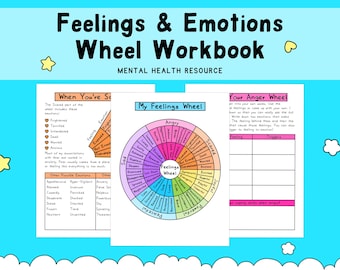 Feelings Wheel | Emotion Wheels | Mental Health Worksheet | Emotional Intelligence | Wellness |  Psychology Tools | Therapy Resource