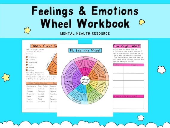 Feelings Wheel | Emotion Wheels | Mental Health Worksheet | Emotional Intelligence | Wellness |  Psychology Tools | Therapy Resource