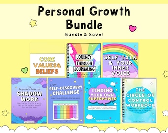 Personal Growth Workbook Bundle: Self-Discovery, Emotional Intelligence (Digital Download)