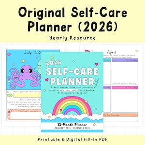 2026 Self-Care Planner | Self-Love Planner | Self-Help | Personal Growth | Bullet Journaling | Inspirational | Motivational | Colorful image 1