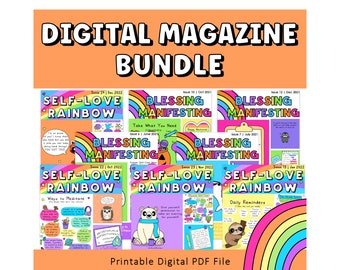 24 Issue Self-Care E-Zine Bundle | Colorful Prints | Inspiring Art | School Counselor Office | Decor | Inspiring | Positive | Feel Good
