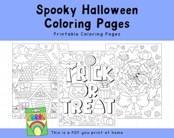 Spooky Halloween Coloring Pages | Trick or Treat, Haunted House (PDF)