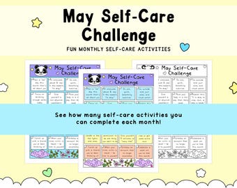 May Self-Care Challenge, Self-Love Tracker, Monthly Reset Printable, Self Love Activity