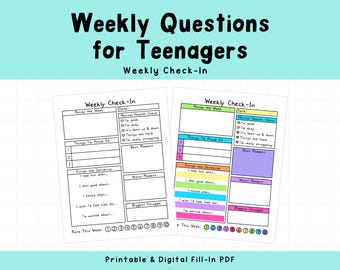 Registro semanal de salud mental para adolescentes: Hoja de trabajo para llevar un diario (descarga digital)