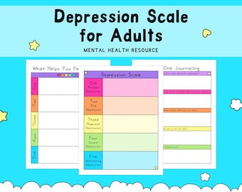 Depression Scale Worksheets | Self-Help Mental Health Tool (Digital Download)