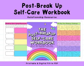 Post-Breakup Self-Care Workbook | Heartbreak | Healing | Relationships | Codependence | Self-Help | Trauma Processing | Narcissistic