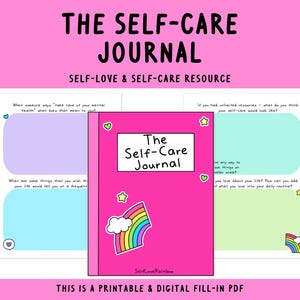 Le journal d'autosoins | Invites de journalisation | Journal de l'amour-propre | Bien-être | Bien-être | Pleine conscience | Santé mentale| Imprimable numérique