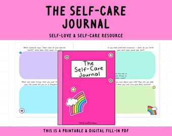 El diario de cuidado personal / Avisos de diario / Diario de amor propio / Bienestar / Bienestar / Atención plena / Salud mental / Imprimible digital