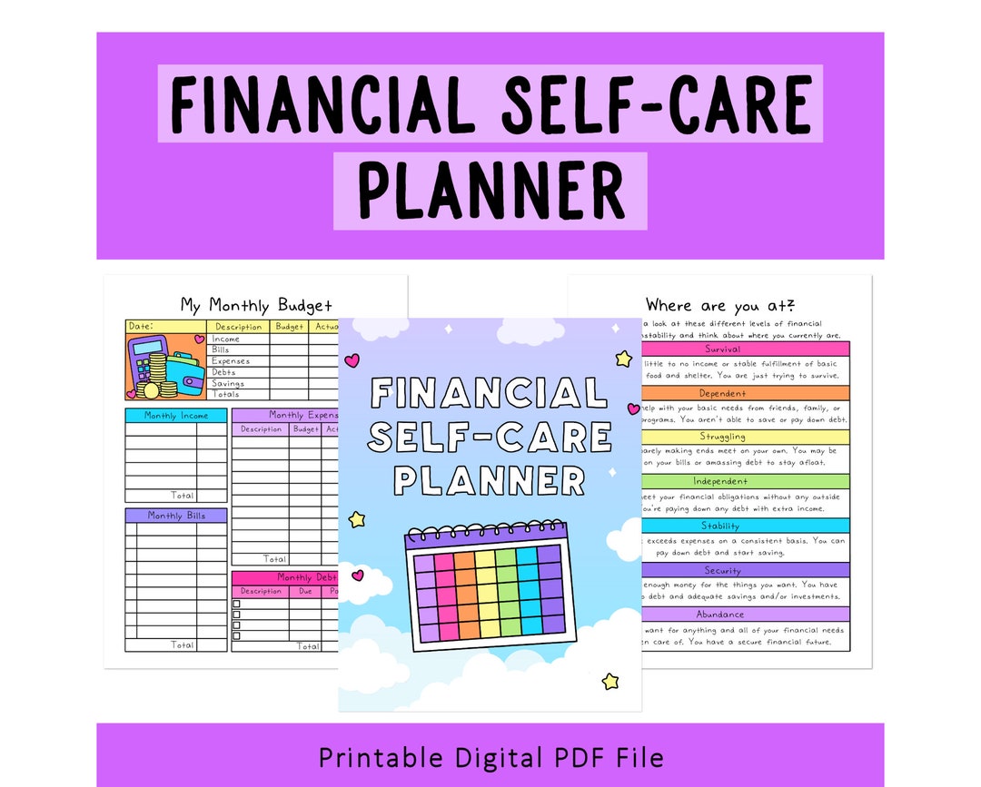 Financial Self-care Workbook and Planner Budgeting Worksheet Financial ...
