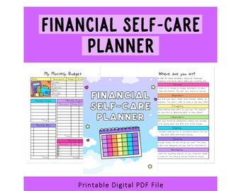 Financial Self-Care Workbook and Planner | Budgeting Worksheet | Financial Planner Printable PDF | Finance Tracker Bundle | ADHD Planner