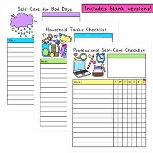 Self-Care Checklists | Selfcare Journal | Tracker | Wellness | Wellbeing | Mindfulness | Mental Health| Digital Printable image 7
