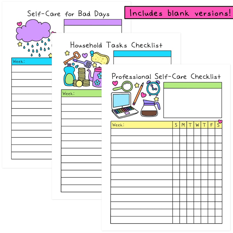 Self-Care Checklists | Selfcare Journal | Tracker | Wellness | Wellbeing | Mindfulness | Mental Health| Digital Printable image 7