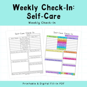 Weekly Self-Care Check-In | Love Yourself | Practice Self-Care | Self-Love Language