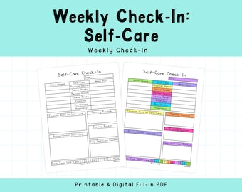 Weekly Self-Care Check-In | Love Yourself | Practice Self-Care | Self-Love Language