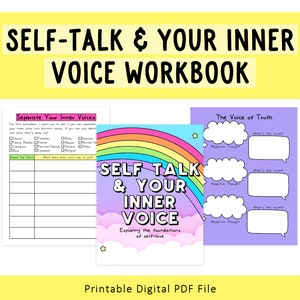 Self-Talk & Your Inner Voice Self-Worth Inner Critic Mental Health Workbook Mental Wellness image 1