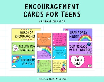 Teen Affirmation Cards: Positive Messages, Printable Encouragement (Digital Download)