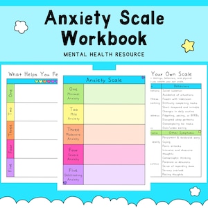 Hoja de trabajo de la Escala de Ansiedad: Herramienta de autoayuda para la salud mental (Descarga digital)