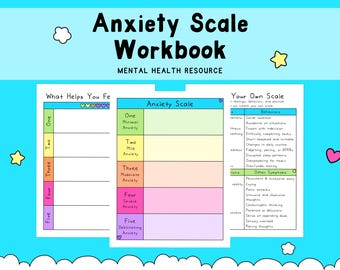 Anxiety Scale Worksheet: Self-Help Mental Health Tool (Digital Download)