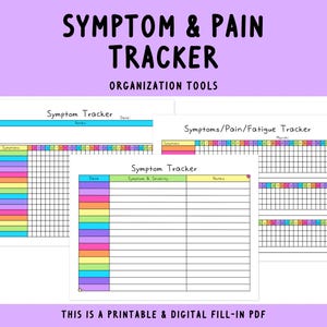 Chronic Illness Symptom Tracker | Medical Information Binder | Chronic Illness | Pain Tracker | Headache Diary | Wellness Journal | Spoonie