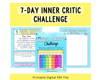 7-Day Inner Critic Challenge | Negative Self-Talk | Self-Worth | Inner Critic | Mental Health Workbook | Trello Board