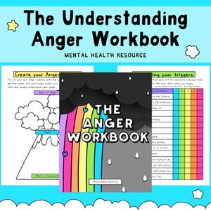 Anger Workbook, 29-Page PDF Self-Help Worksheets, Printable Mental Health Tool