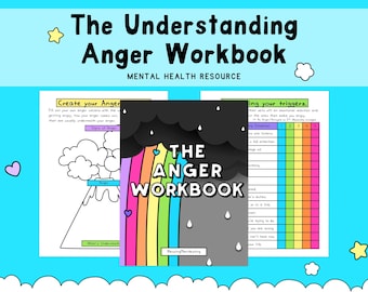 Anger Workbook, 29-Page PDF Self-Help Worksheets, Printable Mental Health Tool