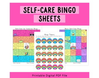 Self-Care Bingo Sheets | Printable Self Care Games | Self-Care Activity | Self-Care Ideas