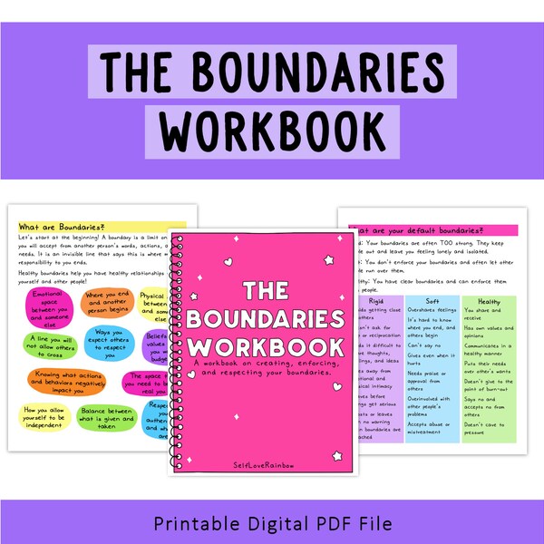 The Boundaries Workbook | Personal Growth | Printable | Self-Help