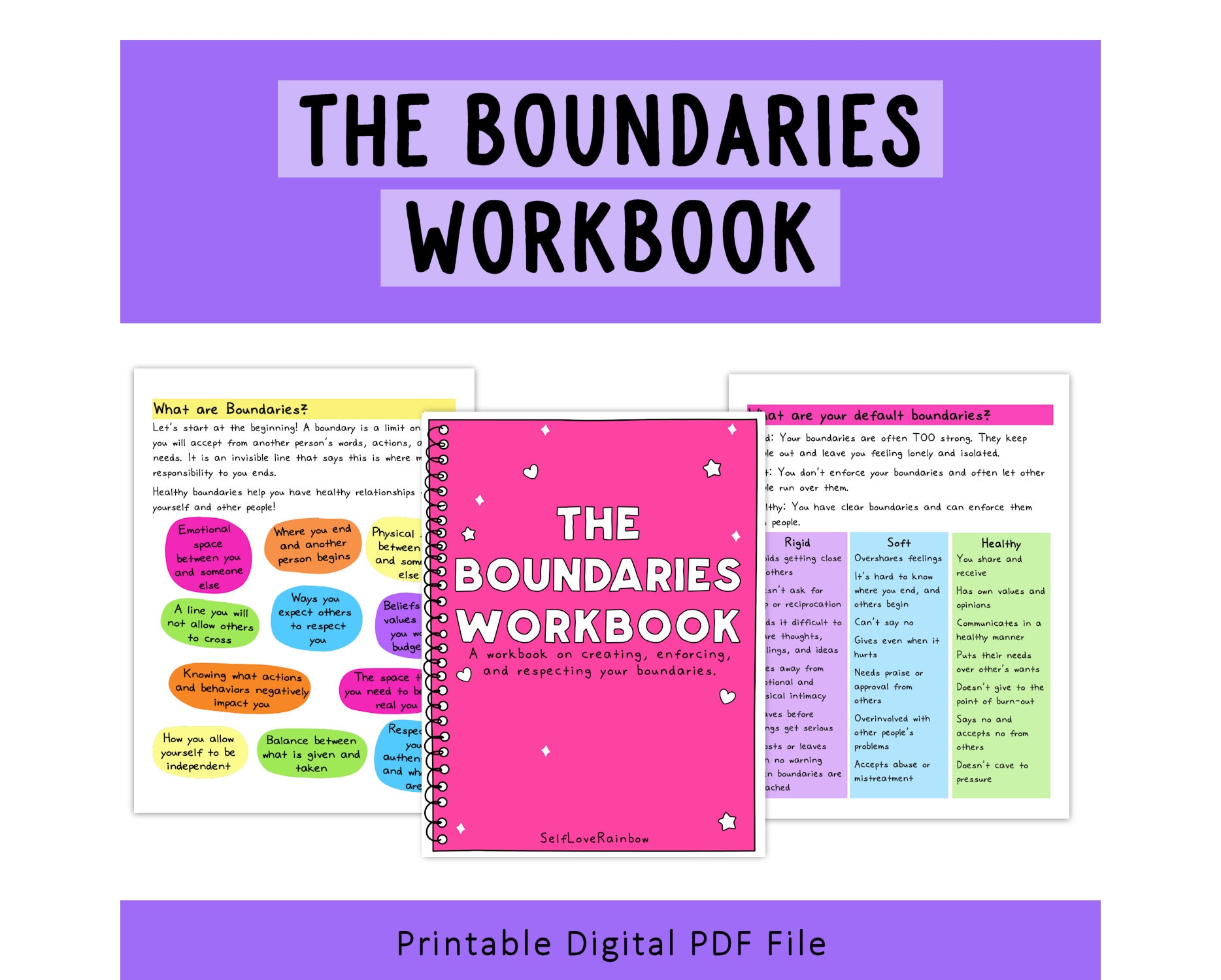 The Boundaries Workbook | Personal Growth | Printable | Self-help - Etsy